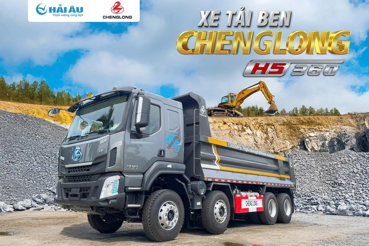 XE TẢI BEN CHENGLONG H5 360 HP (8x4) CẦU LÁP